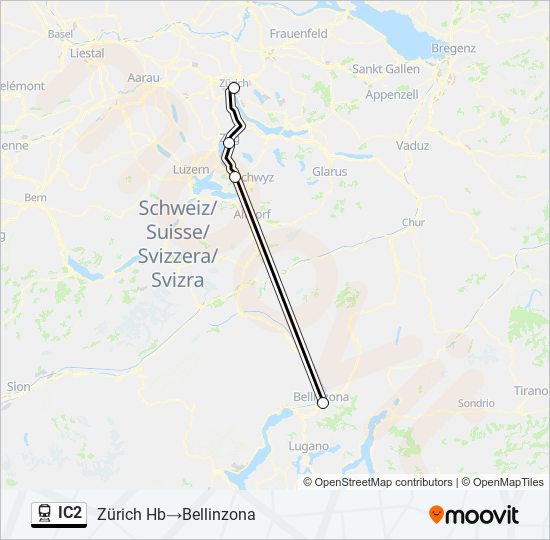 IC2 train Line Map