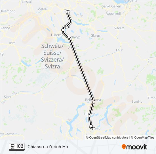IC2 Train Line Map
