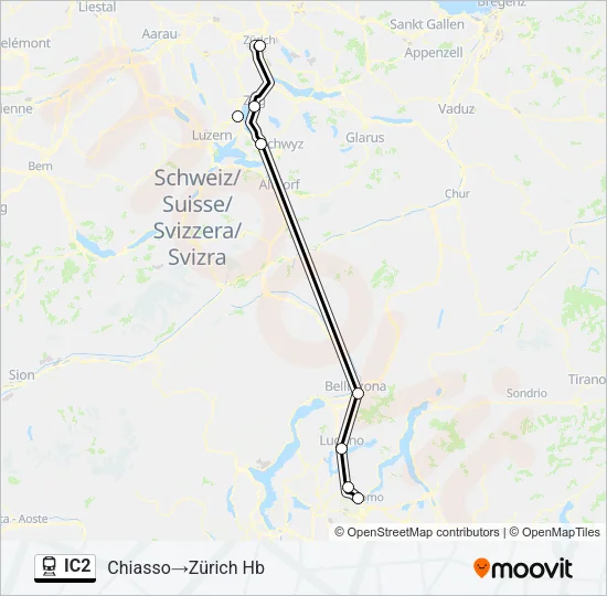 IC2 Train Line Map