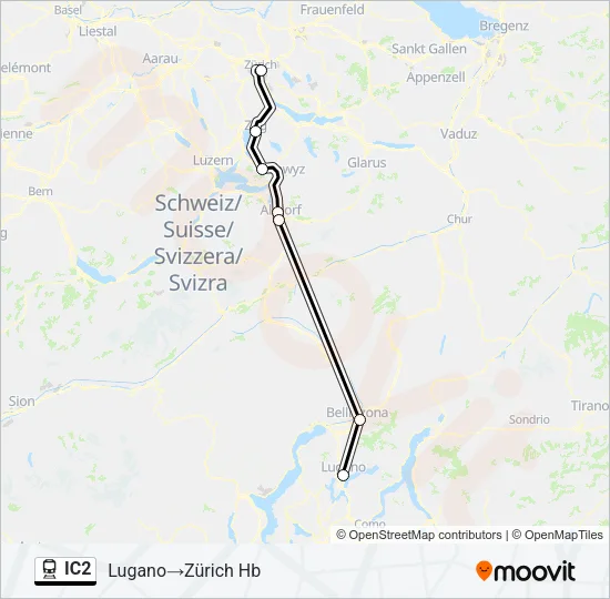 IC2 Train Line Map
