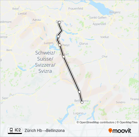 IC2 Train Line Map