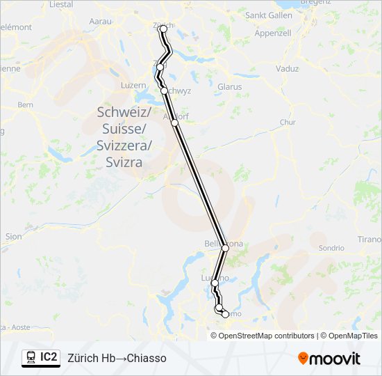 IC2 Train Line Map