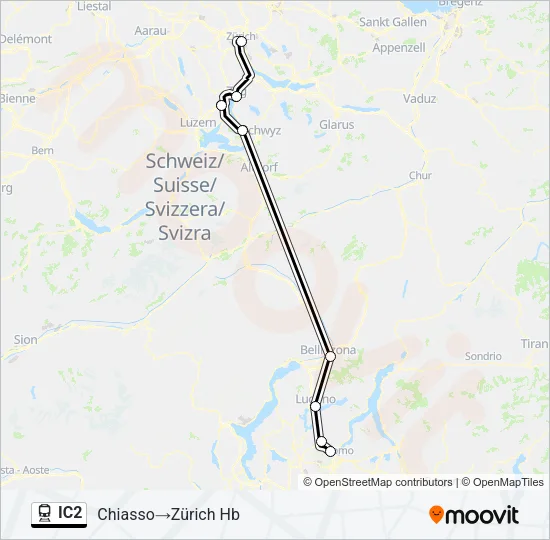 IC2 Train Line Map