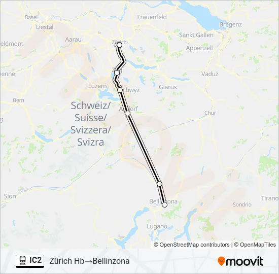 IC2 Train Line Map