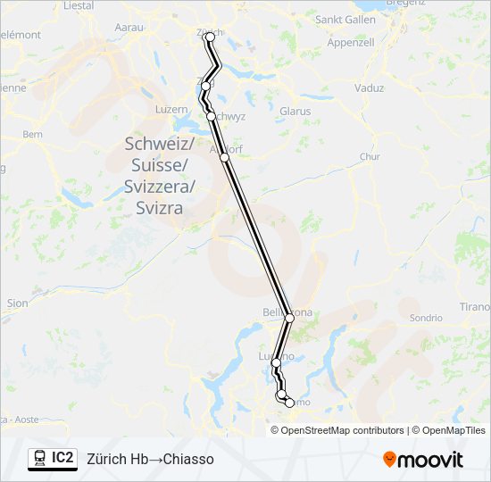 IC2 Train Line Map