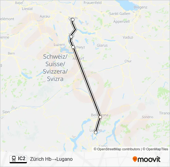 IC2 Train Line Map