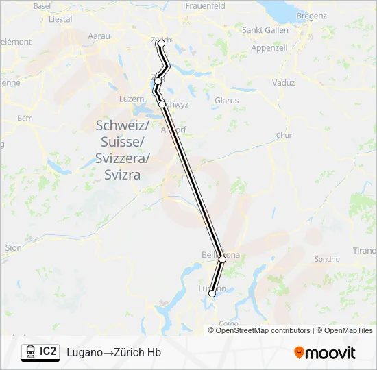 IC2 Train Line Map