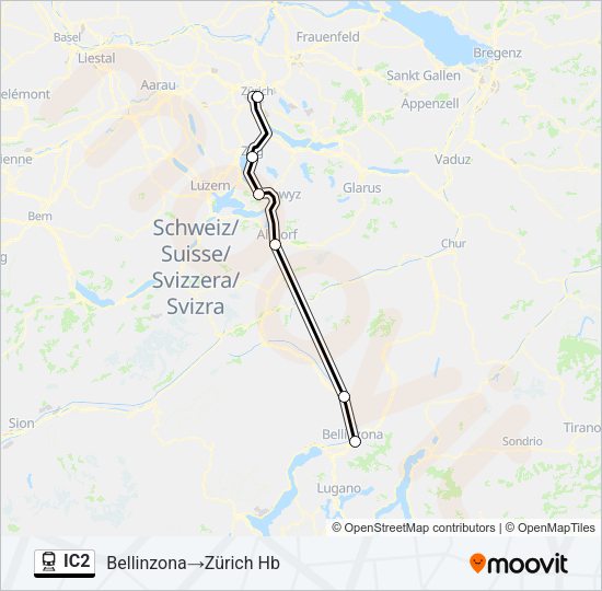 IC2 Train Line Map