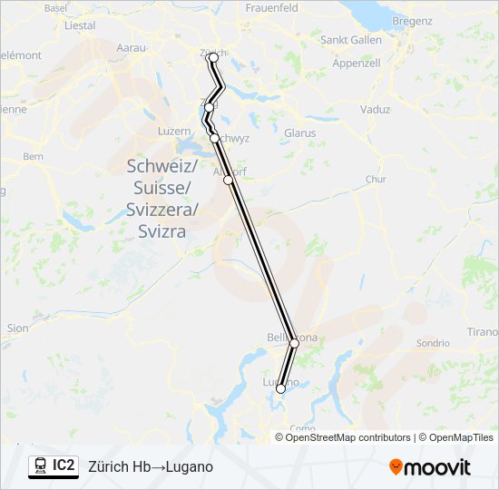 IC2 Train Line Map