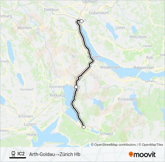 IC2 Train Line Map
