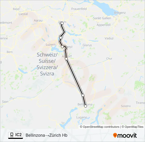 IC2 Train Line Map
