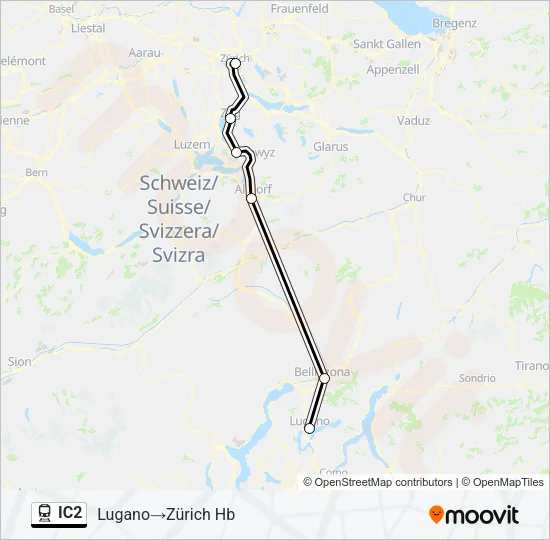 IC2 Train Line Map