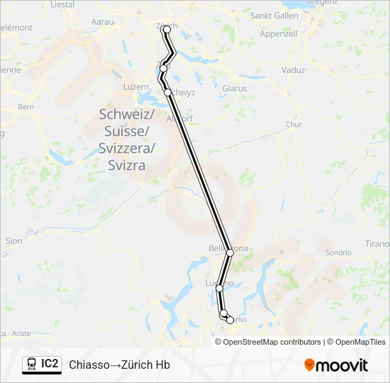 IC2 Train Line Map