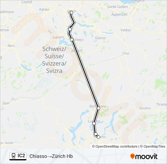 IC2 Train Line Map