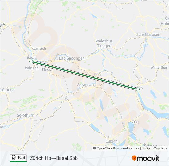 IC3 Train Line Map