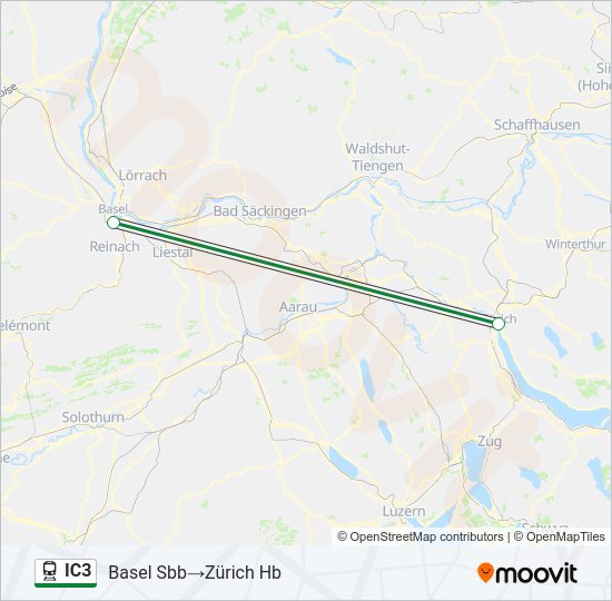 IC3 Train Line Map
