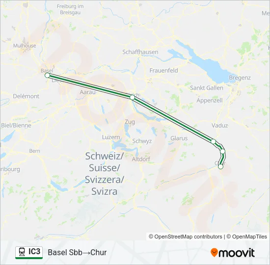 IC3 Train Line Map
