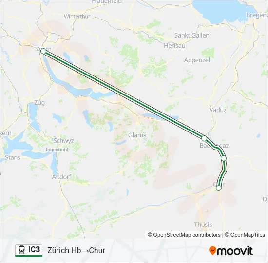 IC3 Train Line Map