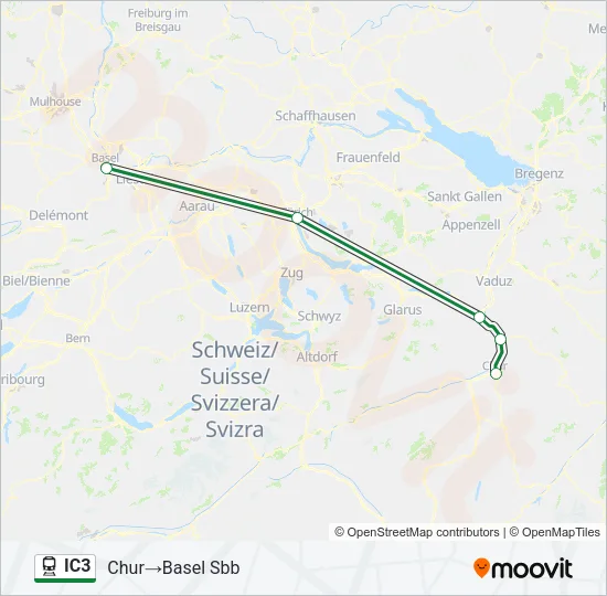 IC3 Train Line Map