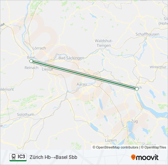 IC3 train Line Map