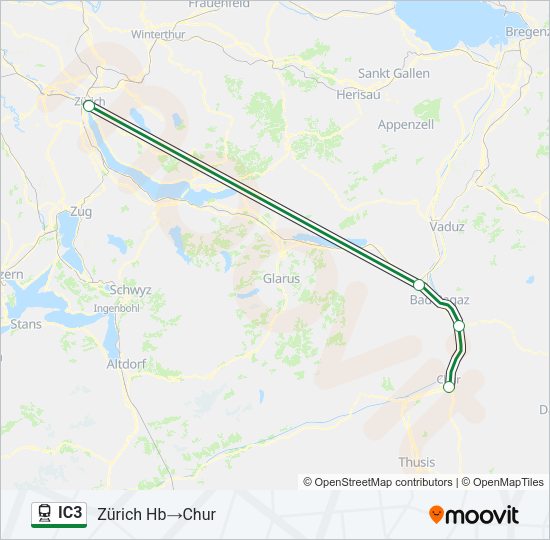 IC3 Train Line Map