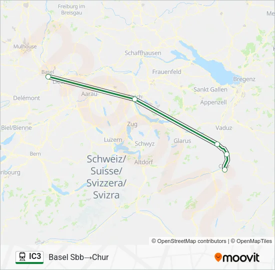 IC3 Train Line Map