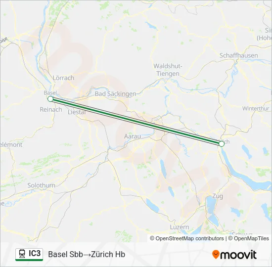 IC3 Train Line Map