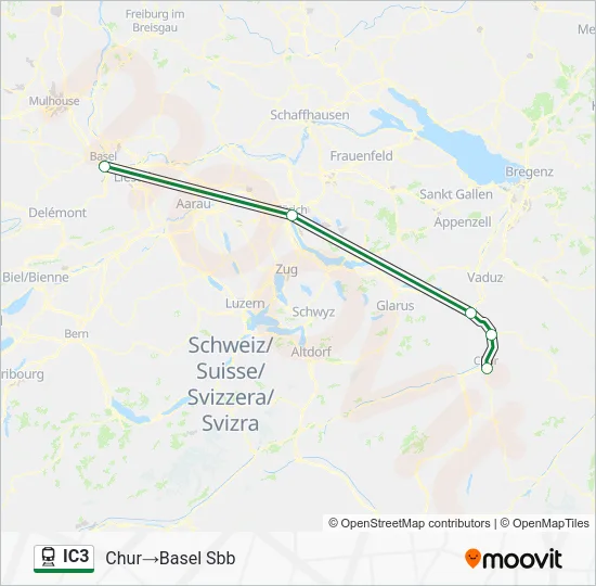 IC3 Train Line Map