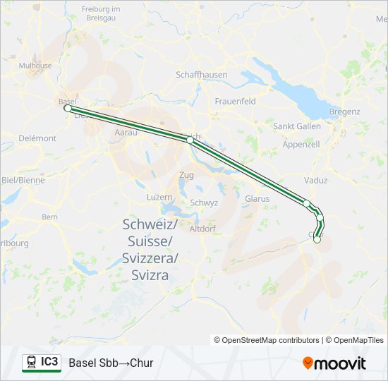 IC3 Train Line Map