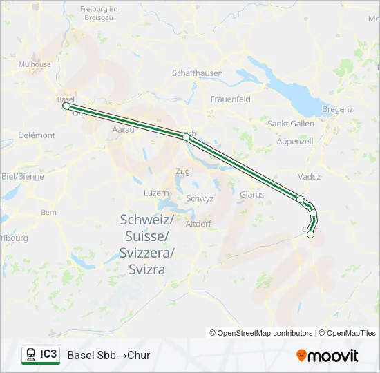 IC3 Train Line Map