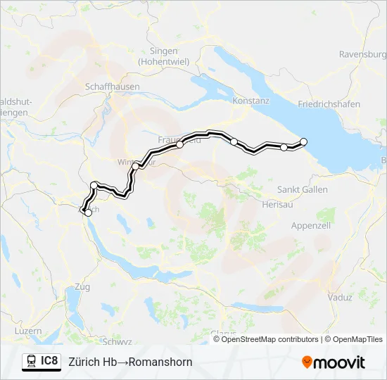 IC8 Train Line Map