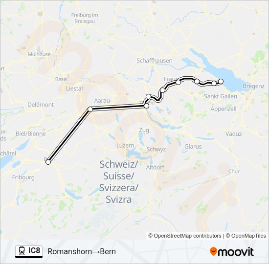 IC8 Train Line Map