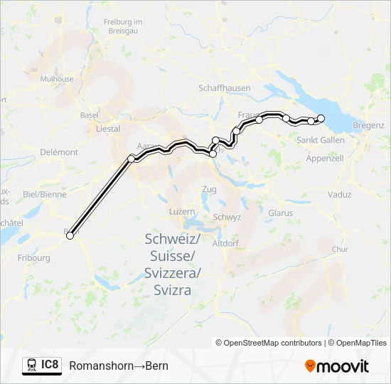 IC8 Train Line Map