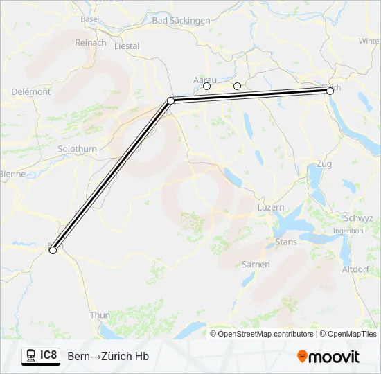 IC8 Train Line Map