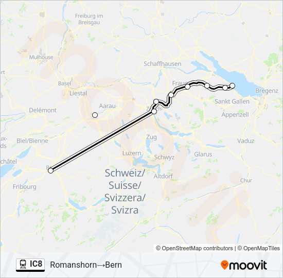 IC8 Train Line Map