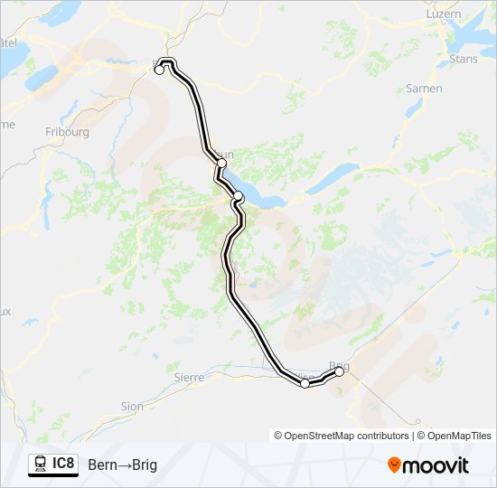 IC8 Train Line Map