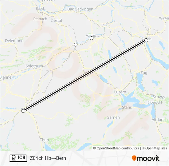 IC8 Train Line Map