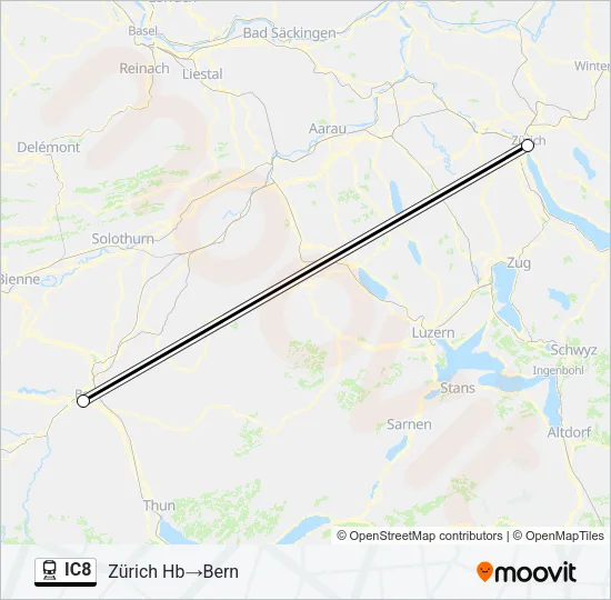 IC8 Train Line Map
