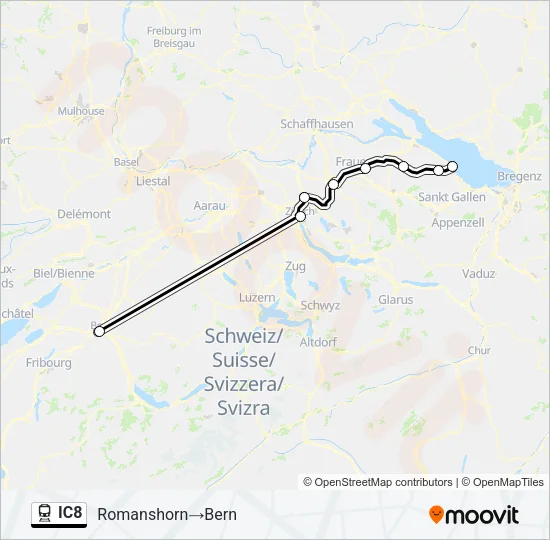 IC8 Train Line Map