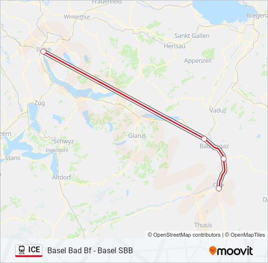 ICE train Line Map