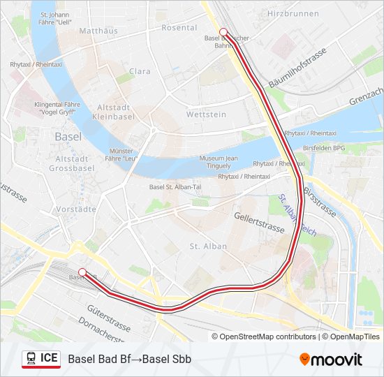 ICE Train Line Map