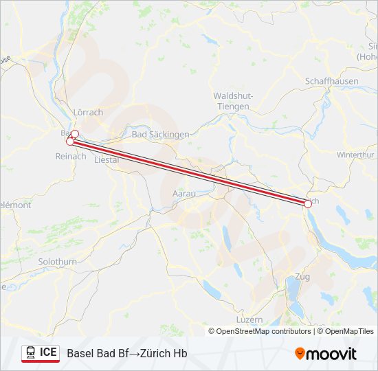 ICE Train Line Map