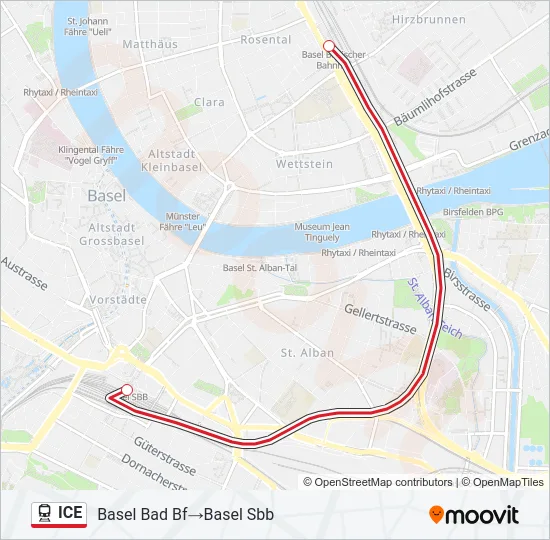 ICE Train Line Map