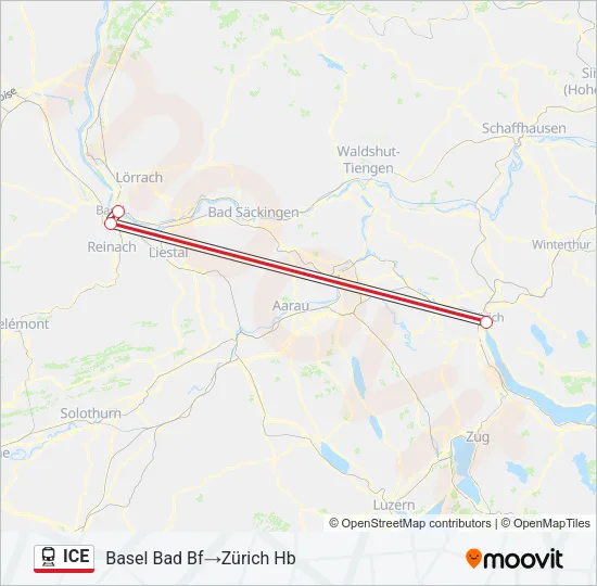 ICE Train Line Map