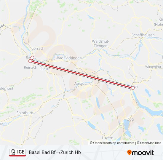 ICE Train Line Map