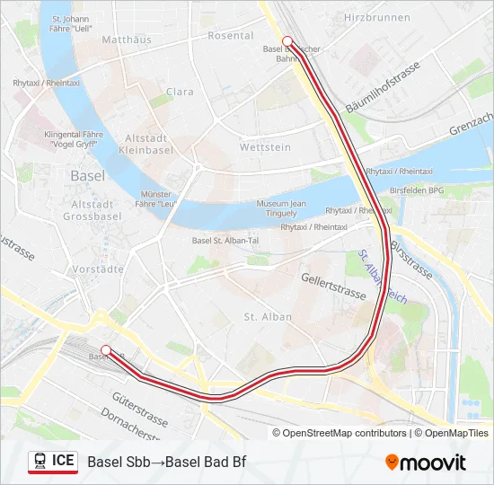 ICE Train Line Map