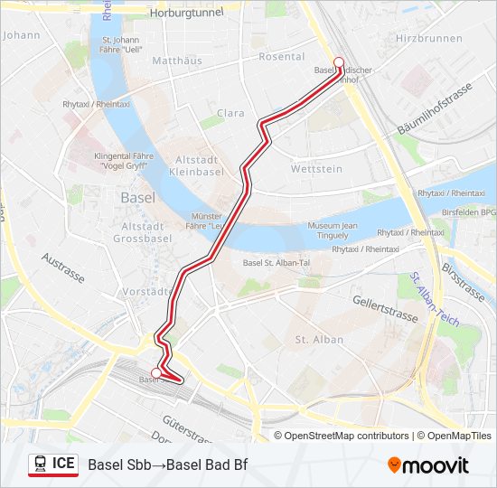 ICE Train Line Map