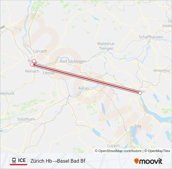 ICE Train Line Map