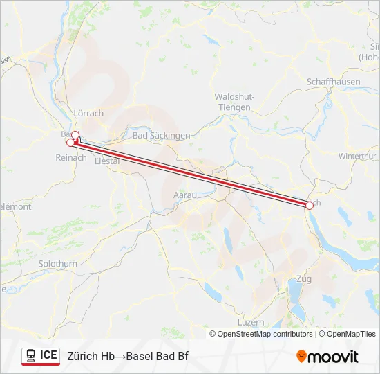 ICE Train Line Map