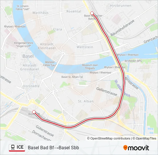 ICE Train Line Map